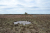 Craters in front of the target
